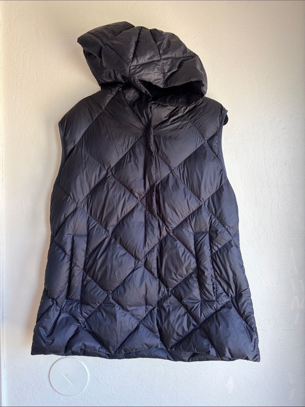 Max Mara Frutto Down Puffer Vest Hooded Navy